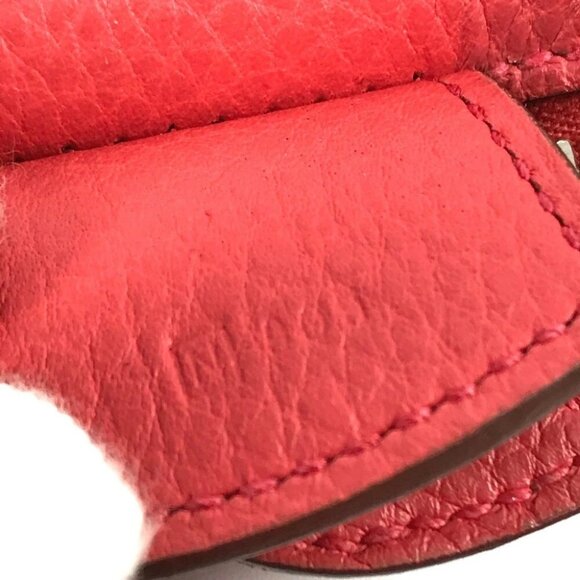 HERMES Parinobe bay 40 Shoulder Bag HandBag Taurillon Clemence Bougainvillea Red - Picture 12 of 16